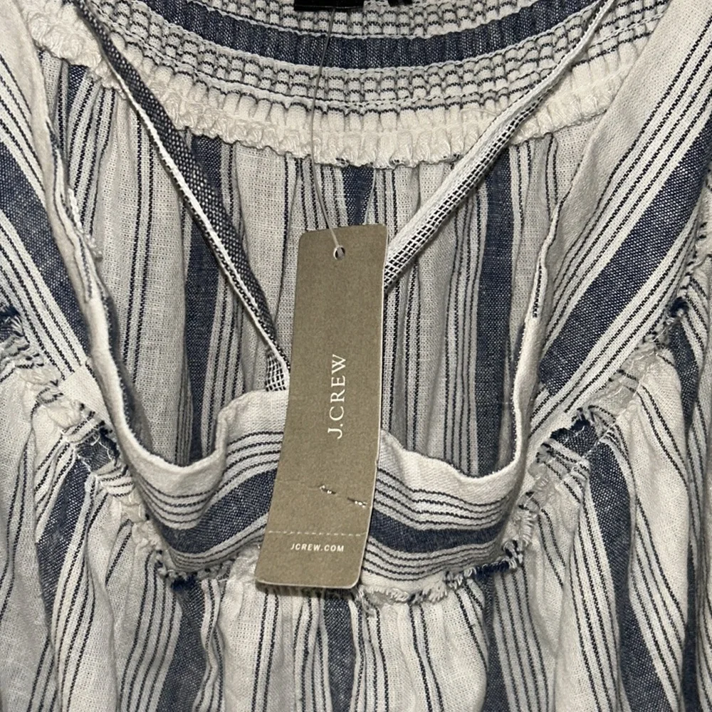 NWT J. Crew Chambray cover-up dress in stripe blue size